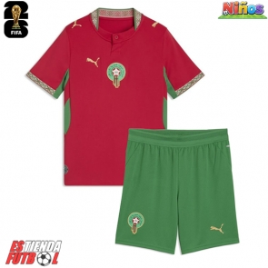 Marruecos Primera Equipación Niños Mundial 2026 Manga Corta (+ Pantalones cortos)
